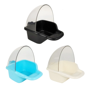 Clear Cage Bird Bath Hanging Feeder Bowl With Antisplash Design For Parrots Finches Parakeets Cage Accessories