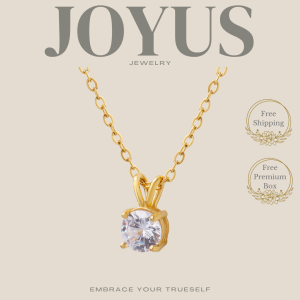 JOYUS Ryita Titanium Stainless Steel 18K Gold Waterproof Zirconia Chain Necklace Birthday Gift Box