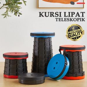 Kursi Lipat Teleskopik Portable Outdoor Praktis Bangku Lipet Tahan 150kg Multifungsi Kuat Stabil & Tahan Lama | Folding Chair Kursi Camping Pancing Gunung Camping Pancing