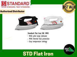 Standard Flat Iron SAI-1002 | De Luxe Automatic Iron SAI1002 SAI 1002 - black and white - with pilot lamp indicator - with thermal fuse protection - easy temperature settings