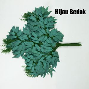 DAUN WILLOW LUSINAN CABANG 3 DAUN ARTIFICIAL DEKORASI PERNIKAHAN DAUN RUSCUS ZAITUN BUATAN TANGAN TANAMAN BUNGA HIJAU PLASTIK DECOR RUMAH LUAR RUANGAN OUTDOOR IMPORT MURAH BERKUALITAS