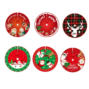 Cartoon Christmas Tree Skirt Ornament 35Inch Christmas Tree Mat Machine Washable for Home Holiday Party Decoration