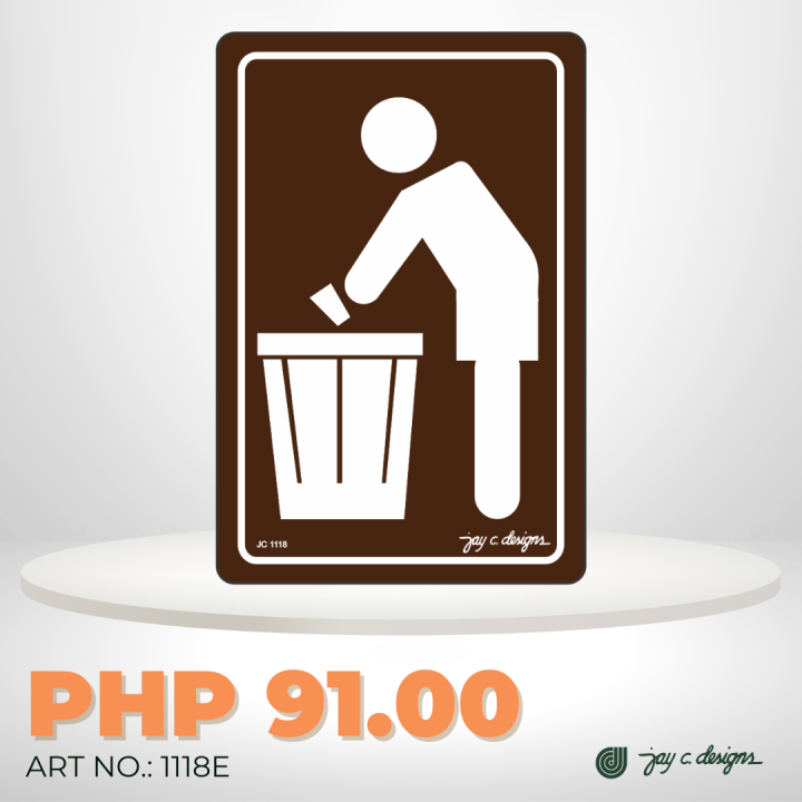 Acrylic Signage Trash Bin Sign Jay C. Designs 1118 Lazada PH