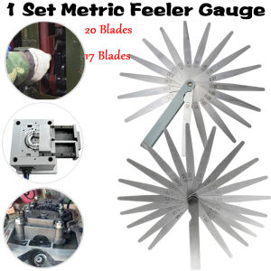 17 Blades Feeler Gauge Metric Gap Filler 0.02-1.00mm Gage Measurment Tool for Moto Engine Valve Adju