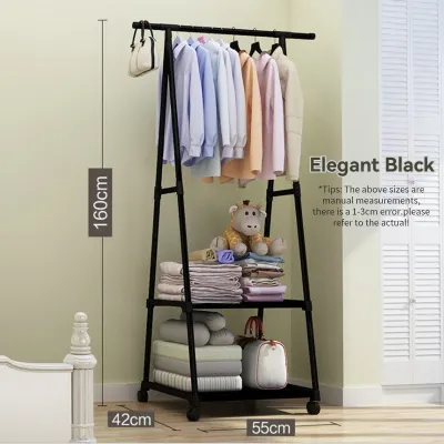 Triangle Coat Rack Movable Multi Tier Storage Rack Simple Clothes Hanger Drying Rack