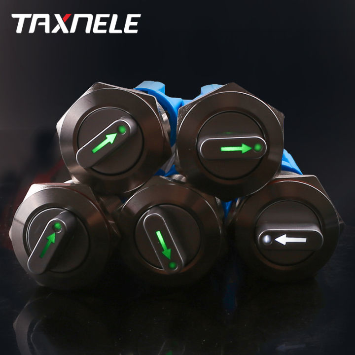 22mm led Metal Rotary push button switch 9-24V brass 2-3 position ...