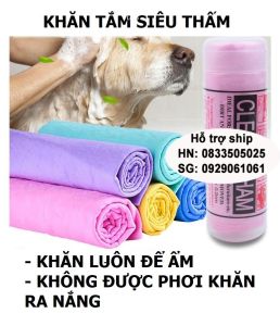 Hanpet - Không cần phơi - Khăn tắm siêu thấm cho thú cưng có hộp. 2 size cho chó mèo