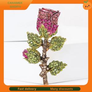 ❣️❣️❣️ Exquisite Shinning Rhinestone Rose Flowers Brooches For Women Party Jewelry Accessories Gifts