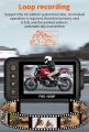 SE60 Motorcycle Recorder 3.0 Inches IPS Screen Front and Rear Lens Makes the IP65 Waterproof Support Playback Video View Pictures. 