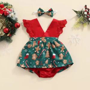 0-1-2 Years Old Christmas Dress Clothes for Babies Baby Girl Dress Sleeveless Summer Newborn Dress