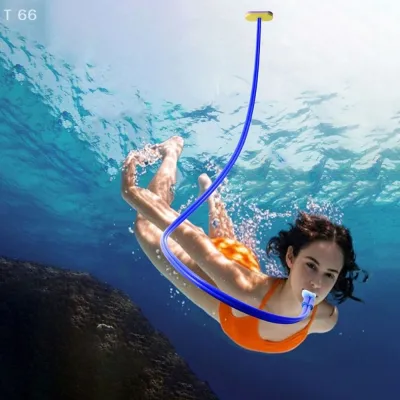 FLECI Silicone Full Dry Swimming Tube Anti-choking Water Single Tube/Double Tube Diving Swimming Equipment Lightweight Snorkeling Snorkel Breathing Tube Freediving Training