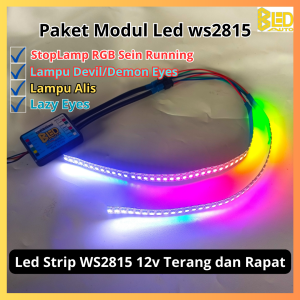 BLEDAUTO paket Modul WS2815 rgb DMX Lampu Alis Stop Lamp Lazy Demon Devil Eyes Sen Running