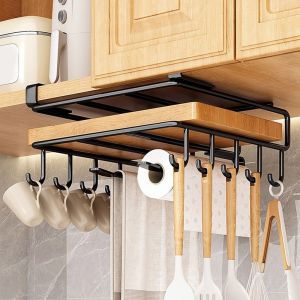 GIGBM Sainless Steel Cutting Board Pot Cover Holder High Load-bearing Large Capacity Pot Lid Storage Rack Versatile with Hooks Cutting Board Holder for Home
