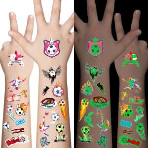 Awinmay Glow in the Dark Soccer Temporary Tattoos for Kids 60Pcs Sport Party Favors for Boys and Girls Goodie Bag Stuffers Sports Fan Makeup for Game Day & Soccer Birthday Party Decorations