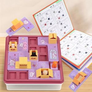 TESDFD Hidden Maze Hidden Cat Clearance Board Puzzles Montessori Hide Seek Board Game Parent-Child Interactive Logic Game Cat Express Box Board Game Logical Thinking Training