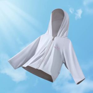 Kids Sville เสื้อกันแดดเด็ก UV เสื้อแจ็กเก็ต ป้องกันรังสียูวี ป้องกันแดด แฟชั่นฤดูร้อน สําหรับเด็ก เสื้อคลุมกันแดด มีฮู้ด ผ้าเรยอน ระบายอากาศได้ดี ป้องกันรังสี 3-12 ปี