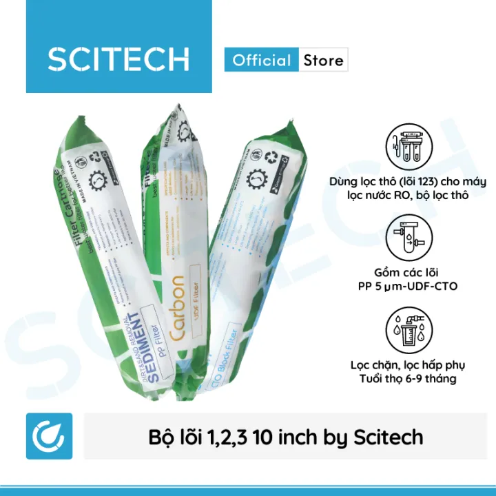 [HCM][Hàng chuẩn xuất khẩu] Bộ lõi số 123 10 inch by Scitech (Lõi PP 5 ...