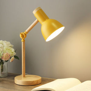 LZD  Nordic Desk Lamp Eye Protection Bedroom Desk College Student Dormitory Simple Bedroom Bedside Lamp Girl aron Wooden Head Lamp