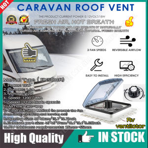 🚙High Quality+ In Stock🚙RV Roof Vent Fan Reversible Exhaust Fan with Rain Sensor Ultra Low Noise temperature monitoring RV Air Ventilation Ceiling Fan 12V with Remote with 10 Speed  RV （EK6000R/EK5000R/10Saoto)