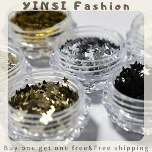 YINSI 1Jar 1mm Mini Sparkling Star Nail Glitter Sparkling Nail Decoration Nail Salon Design Cute Accessories DIY Nail Art Design