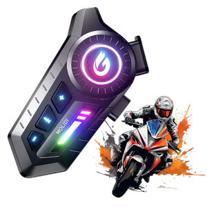 Winnereco Motorcycle Helmet Bluetooth Headset with Built-in Mic and Speakers for Safe Riding and Communication