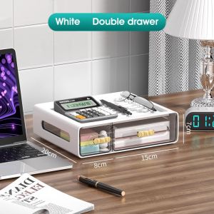 SG HXR Stackable Desktop Storage Box Drawer Style Design Storage Cabinet Cosmetics Stationery Office Supplies Storage Tools