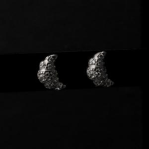 HB Jewelry BUN S925 Silver Croissant Shape Stud Earrings Womens Fashion Accessories Non Tarnish Hypoallergenic Non Fading Elegant Minimalist Everyday Wear Fashion Jewelry Sterling Silver Stud Earrings Stylish Accessory