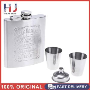 7oz Outdoors Portable Stainless Steel Drink Mug Flask Flagon Funnel Cup Set