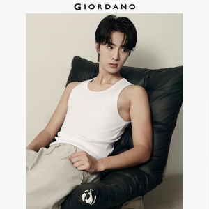 Giordano Men Crewneck sleeveless slim rib tank top Free Shipping 01025567
