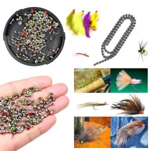 YUNAFIN 20pcs Câu Cá GÂN TỰ LÀM FLY Ràng Buộc Material Quả tạ Đôi Mắt To FLY Ràng Buộc Hạt Brass Móc Mắt