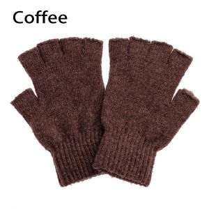 ZOOGGJZ Căn bản Co giãn Cashmere Găng tay nửa ngón Găng tay đánh máy / nhắn tin Găng tay cụt ngón Len dệt