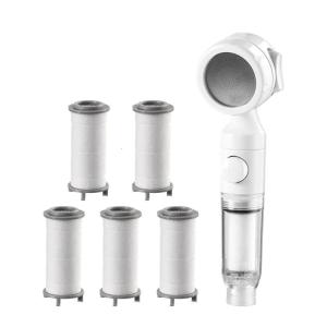 Small Pressurized Shower Head for Traveler Builts In 3 Stage Filtrations Systems Improves Skin Hydrations Daily Use