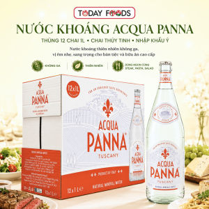 Nước khoáng Acqua Panna thùng 12 chai 1L Nước khoáng thiên nhiên không ga chai thủy tinh nhập khẩu Ý