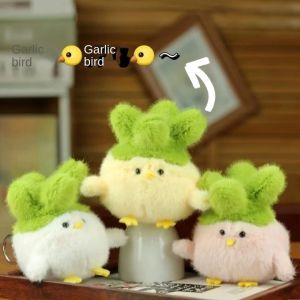 PANE5 พร้อมเสียง จี้ผักไก่ ยัดไส้ ผ้าฝ้ายพีพี พวงกุญแจตุ๊กตาไก่ เครื่องประดับแขวนประดับ การ์ตูนลายการ์ตูน พวงกุญแจไก่กะหล่ำปลี ของตกแต่งงานปาร์ตี้ที่บ้าน
