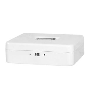 PENGQ An toàn Hộp tiền có khóa Hai Lớp Nhỏ/lớn Hộp đựng tiền kim loại Bền Có nắp đậy khay Hộp đựng khóa Văn phòng