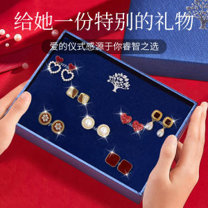 Shiyith 925 bạc Mỹ Bộ bông tai Bộ quà tặng cho phụ nữ món quà sinh nhật lễ hội quà tặng quà tặng cho bạn gái