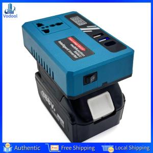 [Vodool Home Mall] DC18V/21V To 220V AC Intelligent Inverter Lightweight Power Supply Inverter Camping Battery Adapter for Business Travel