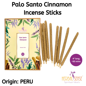 SI Palo Santo Cinnamon Incense Stick 4inch 100% Pure Ingredients Purify Negative Energy Relaxation