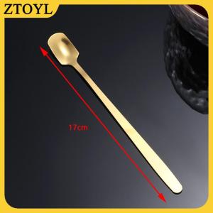 ZTOYL  1 cái thép không gỉ dài xử lý Ice Spoon Bộ đồ ăn cho cà phê & Trà Ice Cream món tráng miệng khuấy thìa Scoop