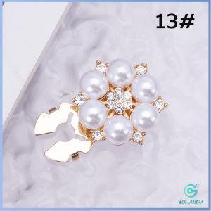 Yolanda【มีสินค้าในสต๊อก】 1 ชิ้น ฝาเม็ดกระดุมเสื้อเชิ้ต ตกแต่กระดุมเสื้อ Rhinestone DIY Button Decoration