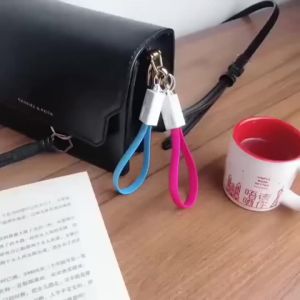 Portable Keychain USB Cable Type C Micro USB Charging Short Cables for Samsung Huawei XiaomiKey Chain Charger Cord