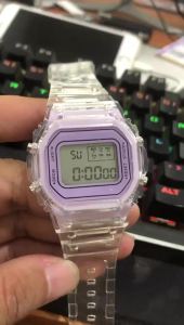 China Shipping [2025] New Product 2021  Trendy Sports Series Transparent Small Cubes ins Electronic Watch Female Student Waterproof  led Watch 317