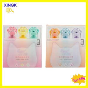 XINGK 1 6pcs Kawaii Cat Claw Pastel Color Highlighters Drawing Graffiti Art Markers Fluorescent Pen Cute Stationery School Supplies