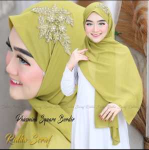 PASHMINA SQUARE BORDIR HIJAB PASMINA BORDIR TERBARU PASMINA MODEL TERBARU