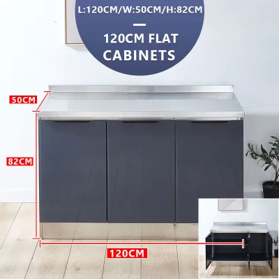 🚚 Ready Stock Selangor！Grey Stainless Steel Kitchen Cabinet ⚪ Kabinet Dapur Kelabu Industrial Heavy Duty with Sink & Stove ✅ Complete Set