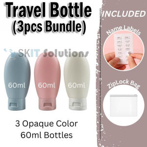 【SKIT SG】【PACK OF 3】Travel Bottles TSA Approved Containers 60ml / 100ml Leak Proof Travel Essential Accessories 3Pcs/Set Refillable Liquid Travel Containers for Shampoo Toiletries Tubs Bottle Soft Silicone Lotion Squeeze Tube Empty Bottle Portable