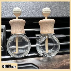 [Hilldora] Làm mát không khí xe hơi nước hoa Clip tinh dầu khuếch tán Vent rỗng chai thủy tinh trang trí hương liệu chai thủy tinh