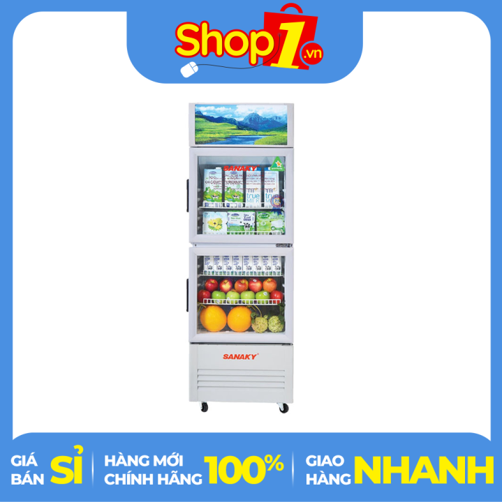 Tủ mát sanaky inverter VH-258W3L - Low-E 200 Lít Thiết kế 2 cánh mở ...