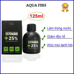 Vi sinh hồ cá vi sinh làm trong nước bể cá hồ cá Extra Bio 125ml giúp làm trong nước khử mùi tanh hôi giảm độc tố ức chế rêu hại rất an toàn cho cá và thủy sinh