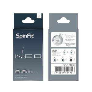 SpinFit NEO for IEM Silicone Patented Eartips Secure Fit Comfort Reduce Allergic Reaction with Adapters for Slim Nozzles 1 pair